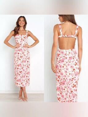 Petal & Pup Pink and Coral Floral Midi Dress